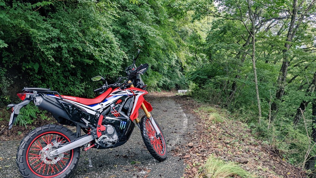MASA_BHB's tweet photo. 真っ赤なオフ車は緑が映える。

#バイクの真横を載せて5RT来たら強者

 #CRF250RALLY
 #バイク乗りと繋がりたい 
 #バイク好きな人と繋がりたい 
 #ファッションオフローダー https://t.co/Y5VZIJ4DU0
