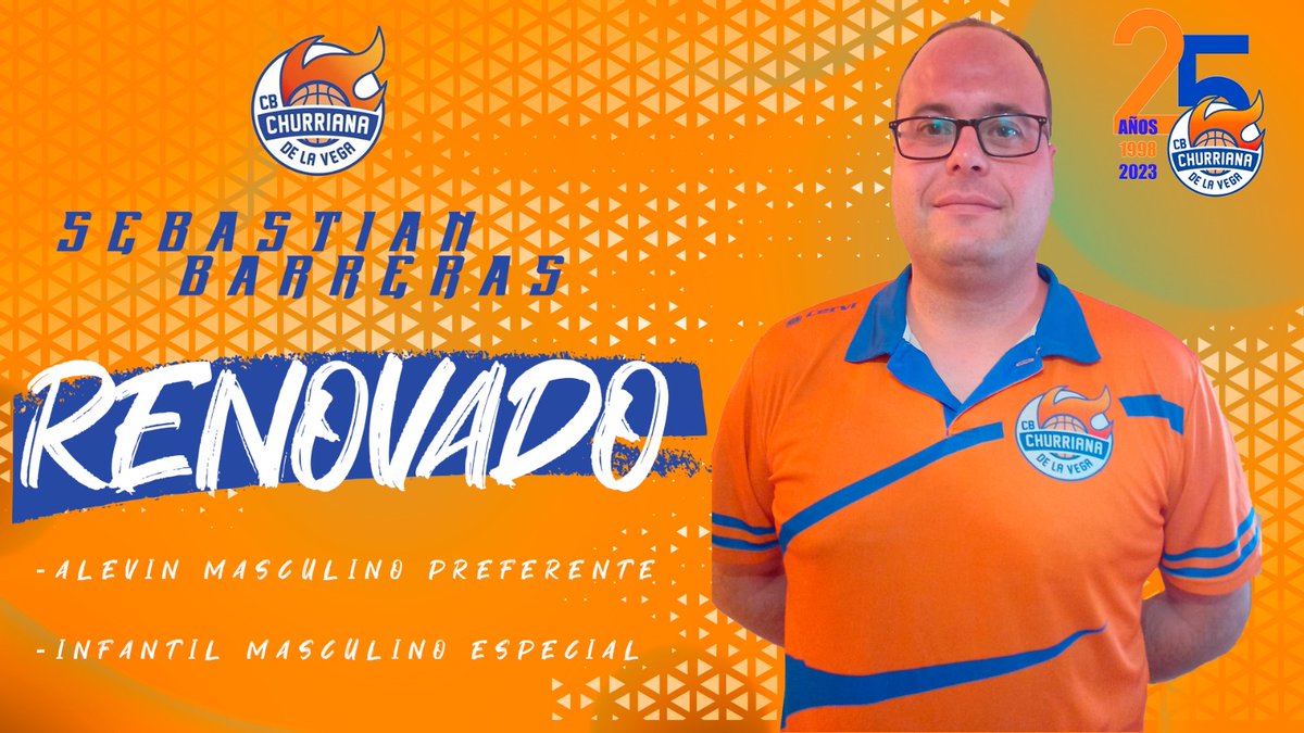 CBChurriana's tweet photo. 📢▶️ PRESENTACION ESTAFF TECNICO CB CHURRIANA 20022/2023:

@SebasBarreras renueva por el CB Churriana. Nuestro coordinador dirigirá al alevin 2012 y al infantil especial en esta temporada. 

#Sebasnaranja
#cbchurriana 
#movimientonaranja 
#25aniversario https://t.co/Wf2yN9PWJ9