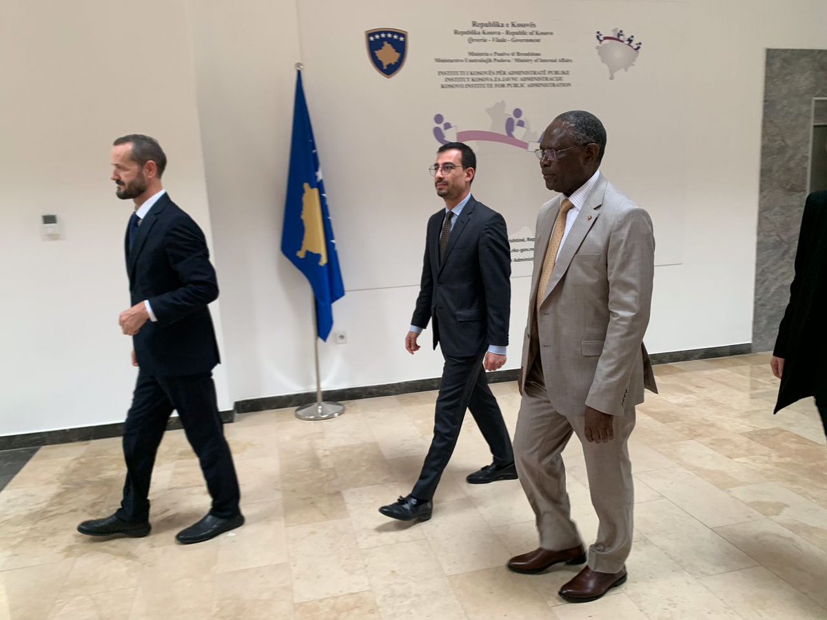UMIUganda's tweet photo. UMI affrims partnership with kosovo Institute of Public admin'. This parternership will have training &amp; programme exchanges, capacity building and sharing expriences. UMI delegation to Kosovo was led by the DG @jamesnkata1. &amp; was recieved by the Minister Foreign affairs in Kosovo https://t.co/aj03QG1Xo8