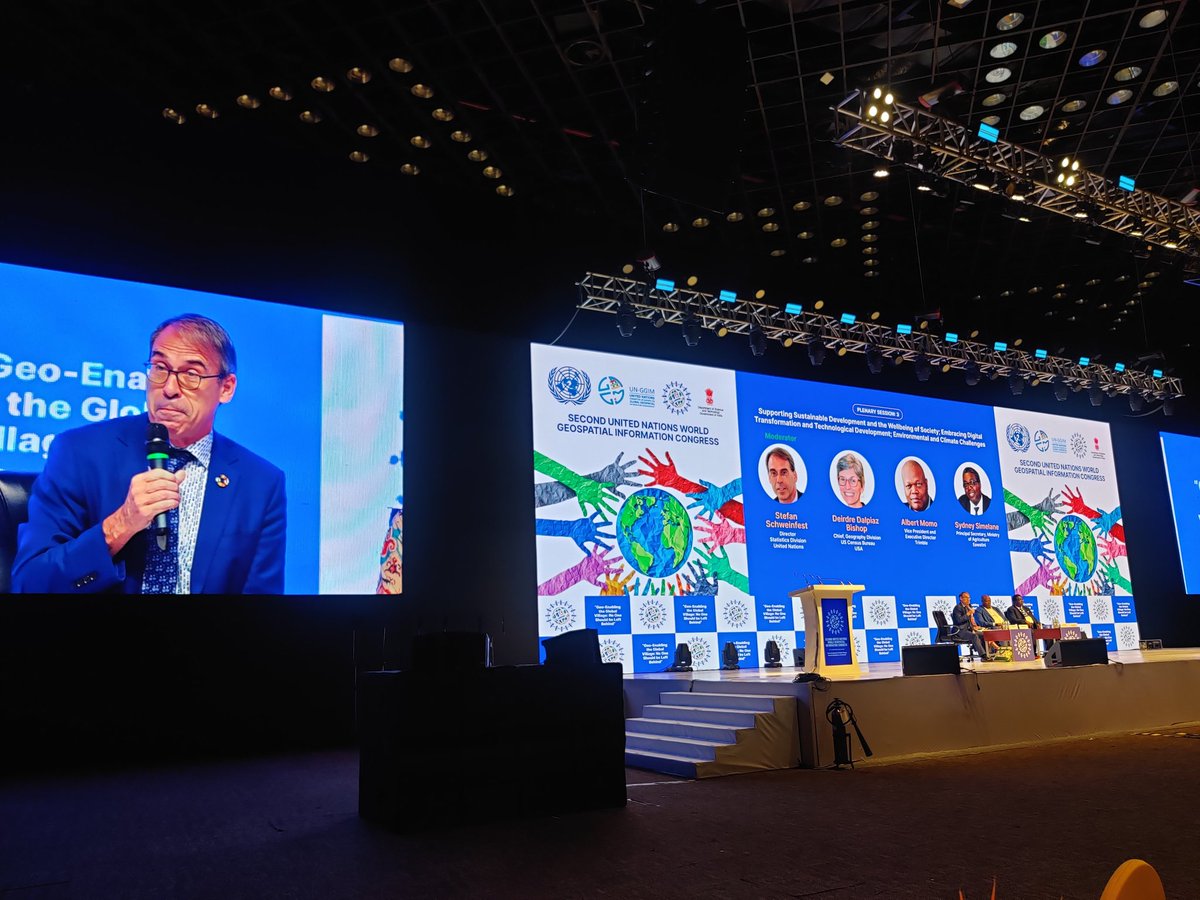 geospatialworld's tweet photo. #UNWGIC2022 | Day 3 saw in-depth discussions on how we can support sustainable development &amp; the wellbeing of society; embrace #digitaltransformation &amp; #technology development; address environmental &amp; #ClimateAction, &amp; what actions need to be taken at country level. @UNGGIM https://t.co/9XzAIN4Blf