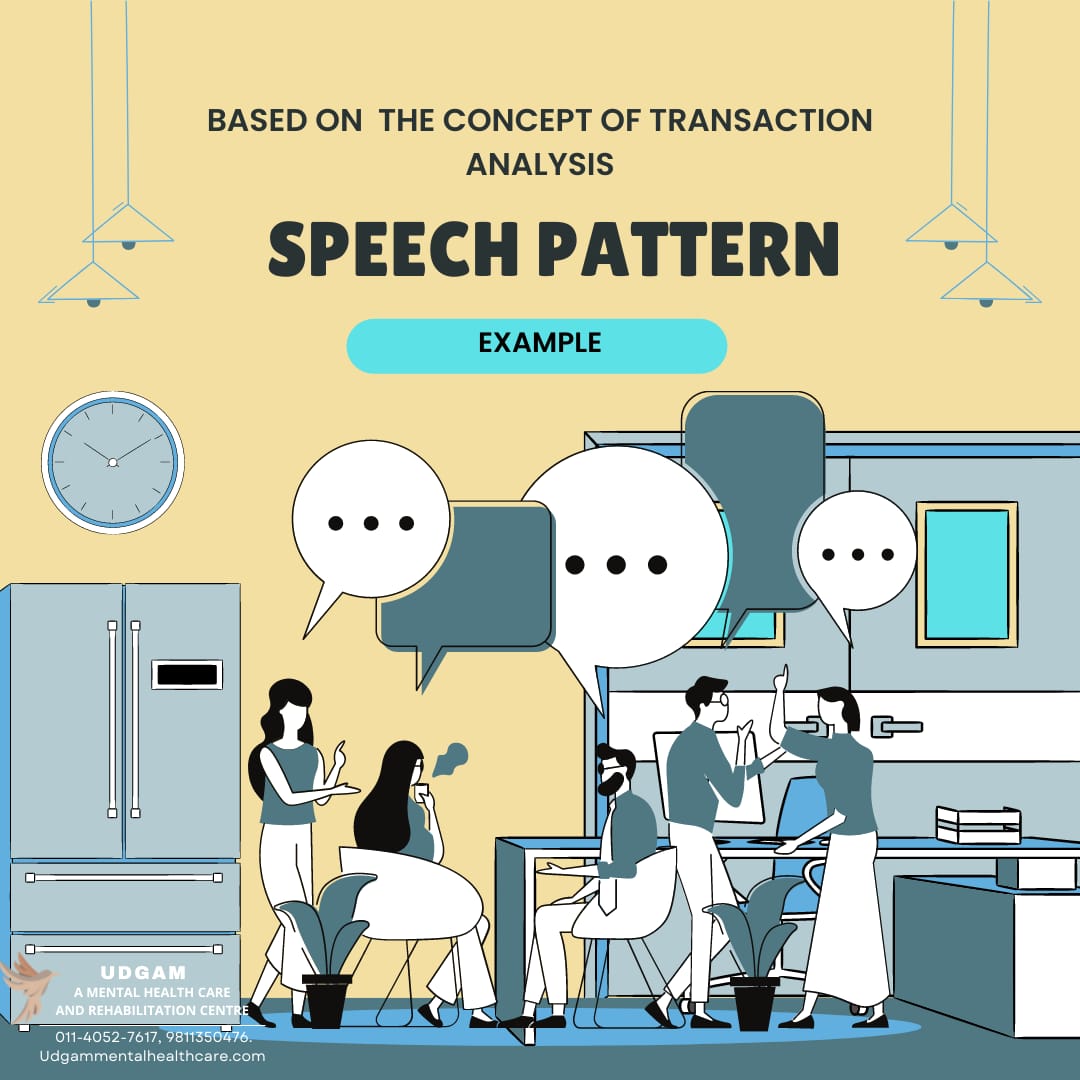 Udgam_clinic's tweet photo. Examples of speech patterns under the concept of transaction analysis.
Remember, no pattern is better than the other. Contact us at 011-4052-7617, 9811350476 to learn more about your speech pattern.
website: website: https://t.co/11Iltt1XHX
#speechpattern #speechtherapy https://t.co/LE8wQ57C93
