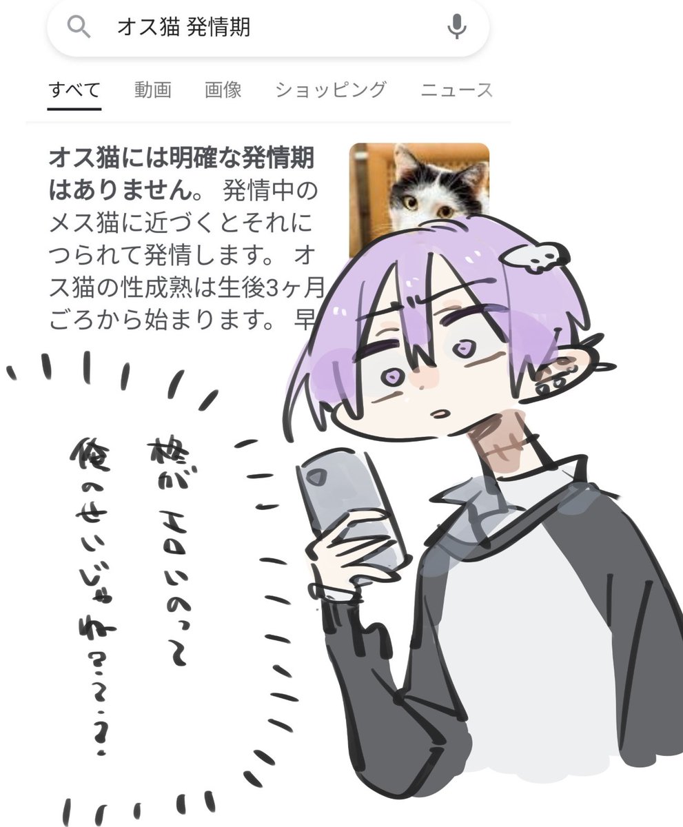 「オス猫には明確な発情期はありません。 発情中のメス猫に近づくとそれにつられて発情します。」 