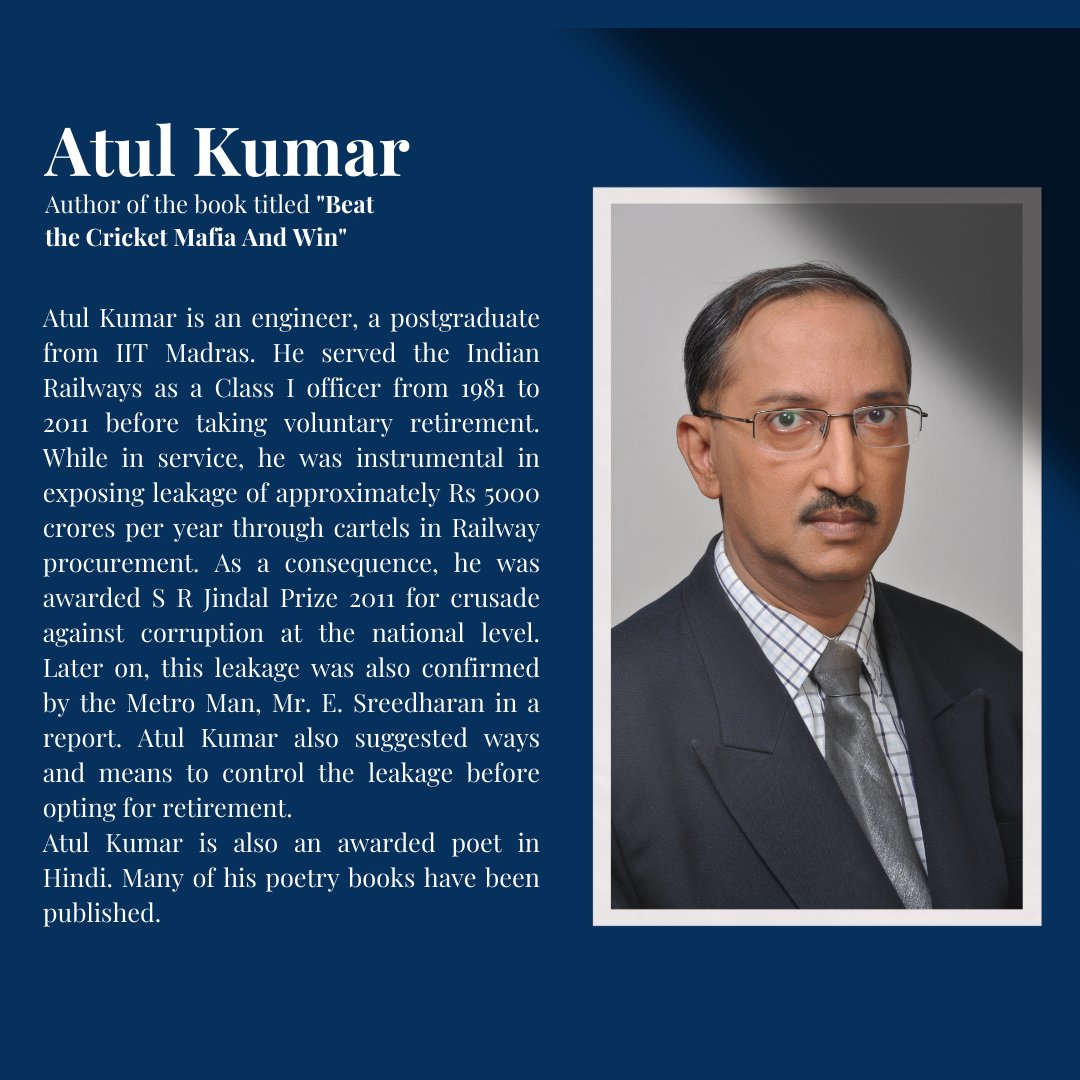 CFoxpublishing's tweet image. We are delighted to introduce our author, Mr. Atul Kumar, here. the author of Beat the Cricket Mafia and Win
.
.
#blog #bookblog #authorintro #cleverauthor #bookstagrammer #booklover #ebook