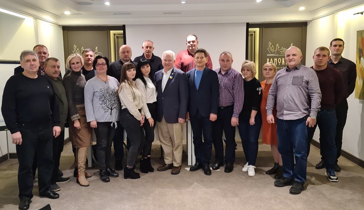 CFTUU's tweet photo. We're so happy to welcome our great friend Rudy Porter in Ukraine.  @RudyCardsFan thank you for your solidarity!
We're grateful to @SolidarityCntr for constant support of the independent trade union movement and assistance to people of Ukraine during the war. https://t.co/352qWZXF2F