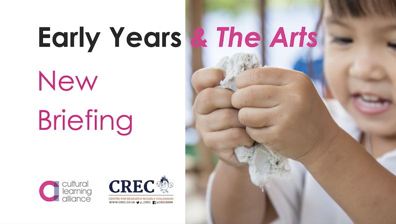 CultureLearning's tweet photo. New today: Early Years &amp; The Arts Briefing with @_CREC. 
Read why an arts-rich early years matters for children.
https://t.co/TgHXnpr6Hn 
#EarlyYears #ArtsEd #ImagineNation
Large print version: https://t.co/WTIek5WMUL https://t.co/WttSkg8JzB