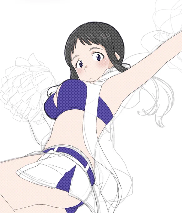 らくがきアマ女チア早生さん自デザキャラは描きやすい⋯でも勢いで描いて色々あやしいので仕上げるかは分からない 