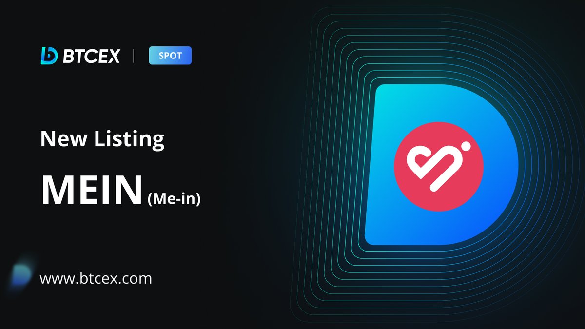 BTCEX_exchange's tweet photo. BTCEX will list $MEIN (Me-in) spot trading 
@OfficialMein

Trading Pair: MEIN/USDT
Deposit: 2022-10-13, 8:30 AM (UTC)
Trading: 2022-10-14, 8:30 AM (UTC)

More info 👉 https://t.co/P4ayp8G5CA

#BTCEX #MEIN #blockchain https://t.co/vnGij4mgXw