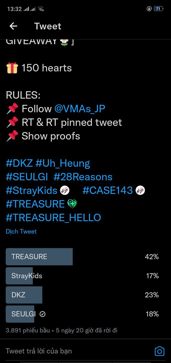 @VMAs_JP @rvaseul #SEULGI

My choice for the Billboard Hot Trending Songs chart is #28Reasons by #SEULGI 
@RVsmtown