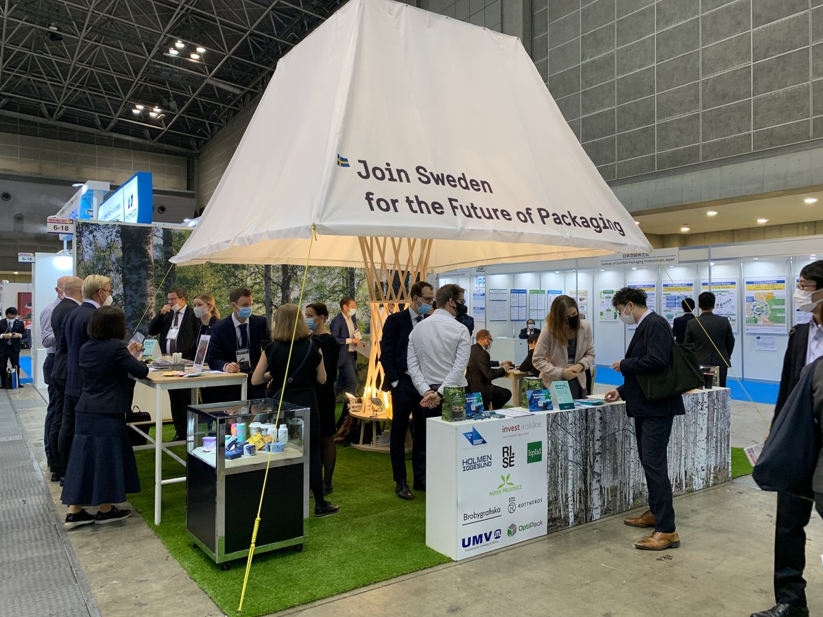 investinskane's tweet photo. It's Day 2 at #TokyoPack2022, and we get to share all that is great about Sweden's Skåne region - which includes that it's a hotspot for packaging and materials research &amp; development! Learn more about the #AdvancedMaterials industry in the region: https://t.co/tfq30lGLwb https://t.co/9BCO7pBZuB