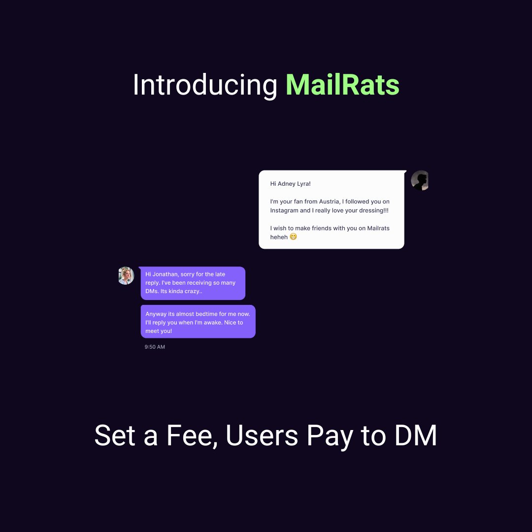 MailRats_'s tweet photo. See?

Getting a reply ain't that hard

#mailrats #eth #crypto #chat #chat2earn #crypto #token https://t.co/rUIDwUCwiY