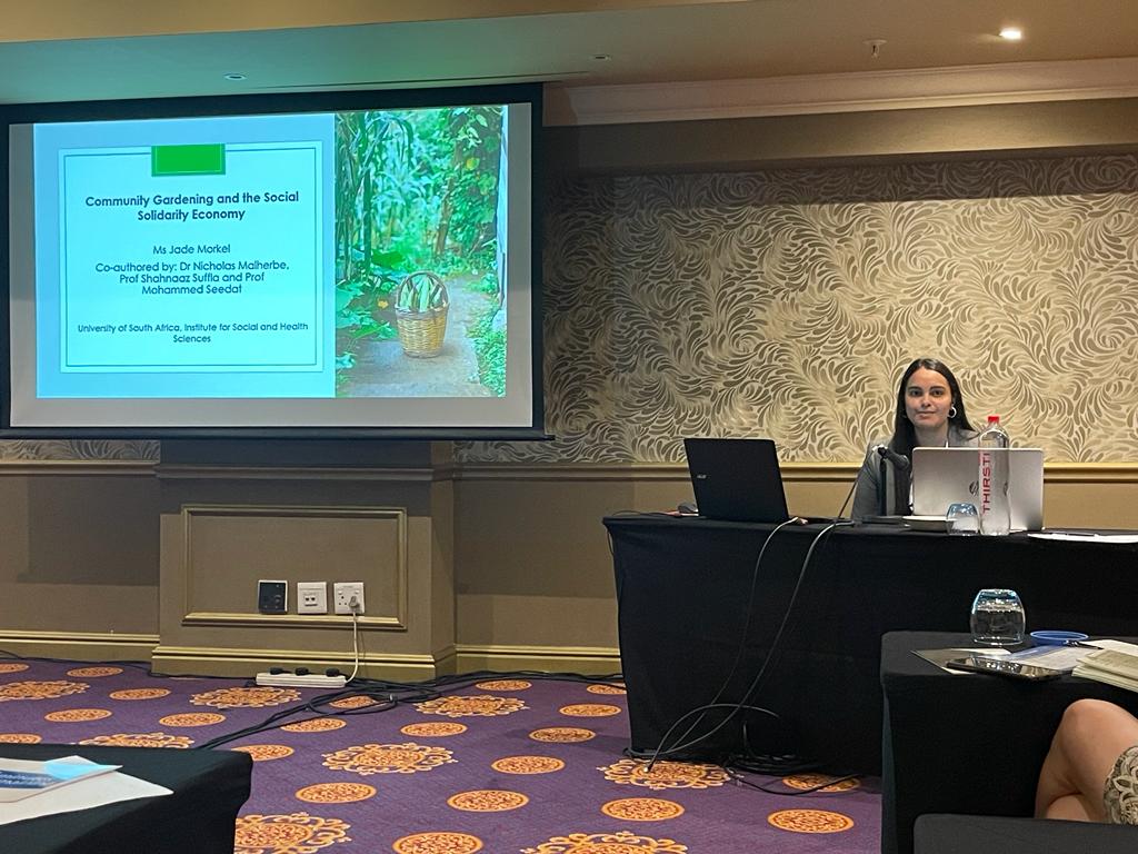 ISHS_UNISA's tweet photo. Get your green fingers ready! Jade Morkel is giving a fascinating paper presentation, entitled 'What can community gardening contribute to community psychology?' at the 26th Annual PsySSA Congress. 👏👏👏
@PsySSA_  #PsySSA26 #PsySSA2022 #26thCongress #TendingToTheSeedsOfCrisis https://t.co/xKbV1KWUaF