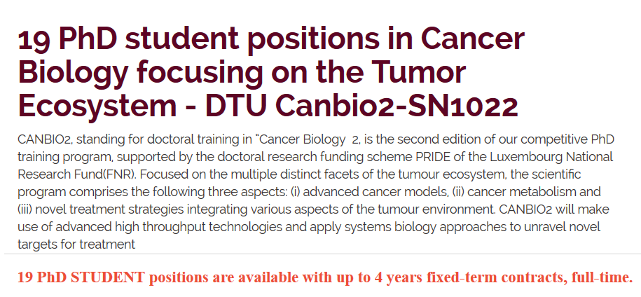 Anna Golebiewska (@angolebiewska) on Twitter photo #CANBIO by <a href="/FnrLux/">Luxembourg National Research Fund (FNR)</a> is back with new 19 PhD student positions at <a href="/LIH_Luxembourg/">LIH_Luxembourg</a> and <a href="/uni_lu/">uni.lu</a> . Interested in tumor ecosystem, heterogeneity, microenvironment? Apply now. NORLUX projects are in:
careers.lih.lu/jobs/detail/19… #CANBIO by <a href="/FnrLux/">Luxembourg National Research Fund (FNR)</a> is back with new 19 PhD student positions at <a href="/LIH_Luxembourg/">LIH_Luxembourg</a> and <a href="/uni_lu/">uni.lu</a> . Interested in tumor ecosystem, heterogeneity, microenvironment? Apply now. NORLUX projects are in:
careers.lih.lu/jobs/detail/19…