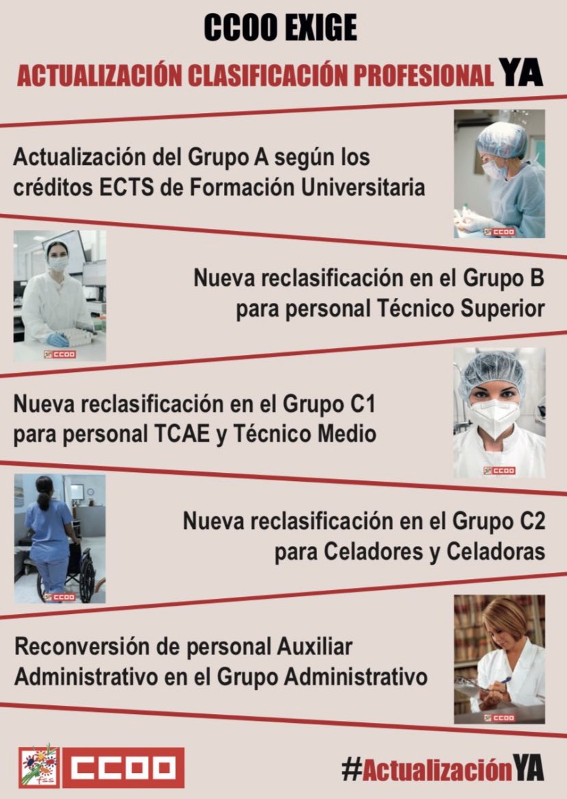 narkunasia's tweet photo. #ccooExige actualización de la clasificación profesional para todas las categorías #ActualizaciónYa @sanitarioccoo @CCOOSanidadMad @zupo21 https://t.co/JOEocfmYaG