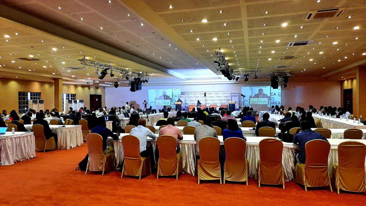 ISACAKampala's tweet photo. We are having opening remarks from @bmwanyama, the president ISACA Kampala Chapter, who has lauded the conference attendes for their commitment that has enabled the conference to have good attendance, perhaps the biggest so far.
#Infosec2022 https://t.co/HogTCKd6l6