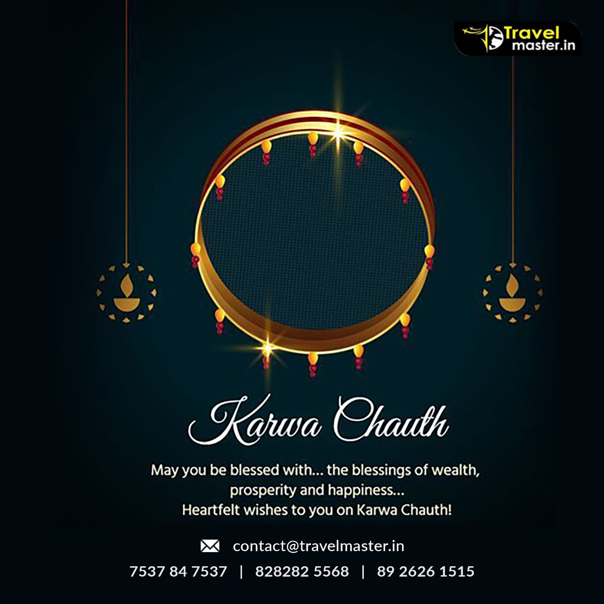 Happy Karwa chauth 2022 😍😍
----------------------------------
Packages and Flight Special Price
Call : 7537 84 7537 | 828282 5568 | 89 2626 1515
Email : Contact@Travelmaster.in
Webiste : Travelmaster.in
#karwachauth #festival #karwachauth2022