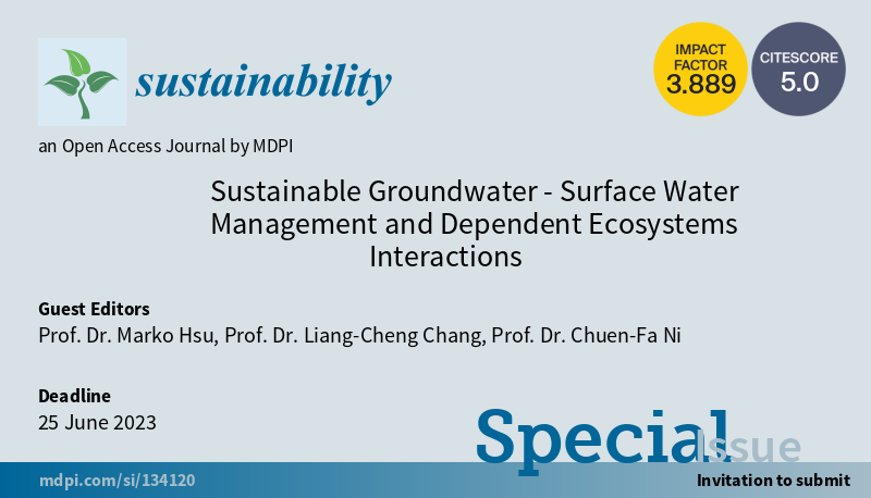 Sus_MDPI's tweet photo. #SUSSpecialIssue
"Sustainable Groundwater-Surface Water Management and Dependent Ecosystems Interactions" welcomes submission
by Prof. Dr. Marko Hsu, et al.
#naturalreplenishment #dataassimilation #decisionmaking #governance
https://t.co/HM81YNR2QJ https://t.co/PoI9rAWMHz