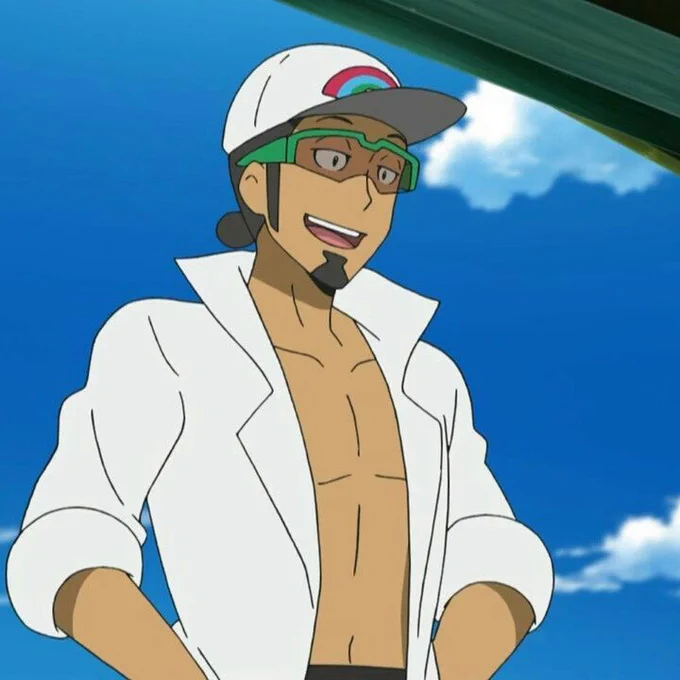 Naaaah I don't see it happening.Not only do they have entirely different eye shapes but I can't really see Gamefreak doing something that cool.The last time we had a character with a secret identity, they made it very clear they were the same dude.  