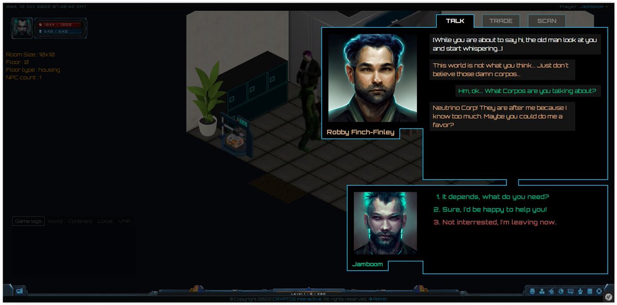 ✨We're now working on a complex Dialog system with #roleplay content and many player influences; attributes, reputation, mood, etc. 🤩

A complex part of the game design as it is also intimately connected to the Quest System.😎

#mmorpg #metaverse #rpg #roleplayinggame