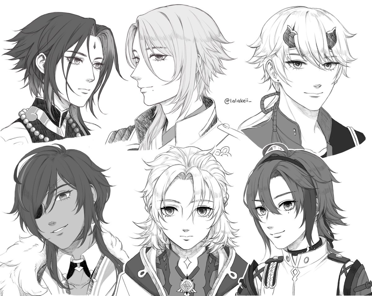 Drew the boys who I think are pretty in Genshin ✨ 

#genshin #Genshinlmpact #Xiao #Ayato #Thoma #Kaeya #Albedo #Heizou #genshinimpactfanart #原神イラスト 