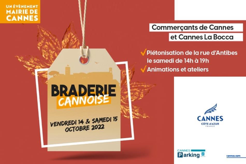 👕 Demain et samedi, c'est le retour de votre Grande Braderie !

Piétonisation de la rue d'Antibes, animations, ateliers, forfait stationnement dans nos #CannesParking ➡ bit.ly/3Mig10U