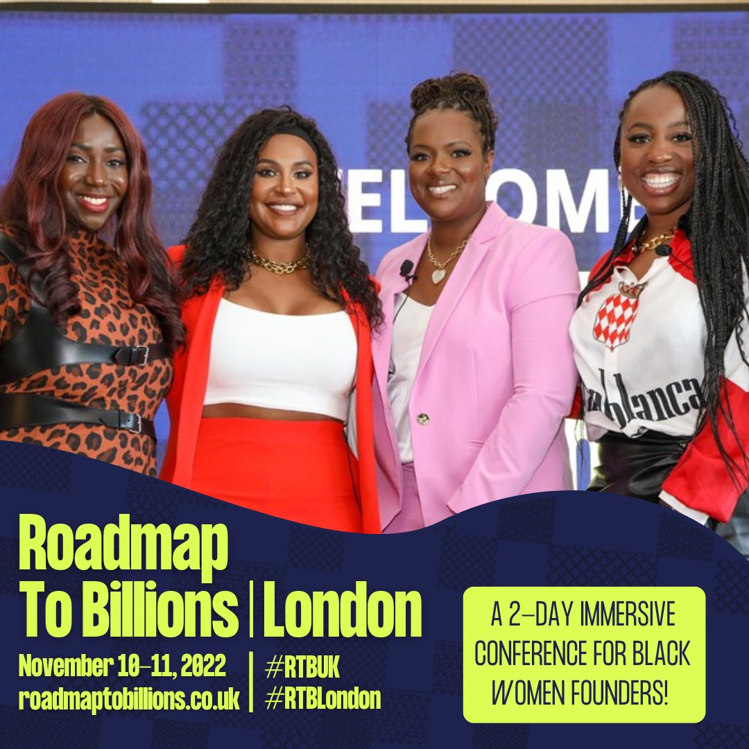 GTA_BWTECH's tweet photo. @BWTalkTech bringing their Roadmap To Billions, to London! Tap into their 10K pitch competition, educational workshops, investor reception, Black Girl Magic night
market, and so much more! Use code GTA20 to get 20% off #RTBLondon #RTBUK
https://t.co/Ce3DYmtYeG https://t.co/Qlzul95fgm
