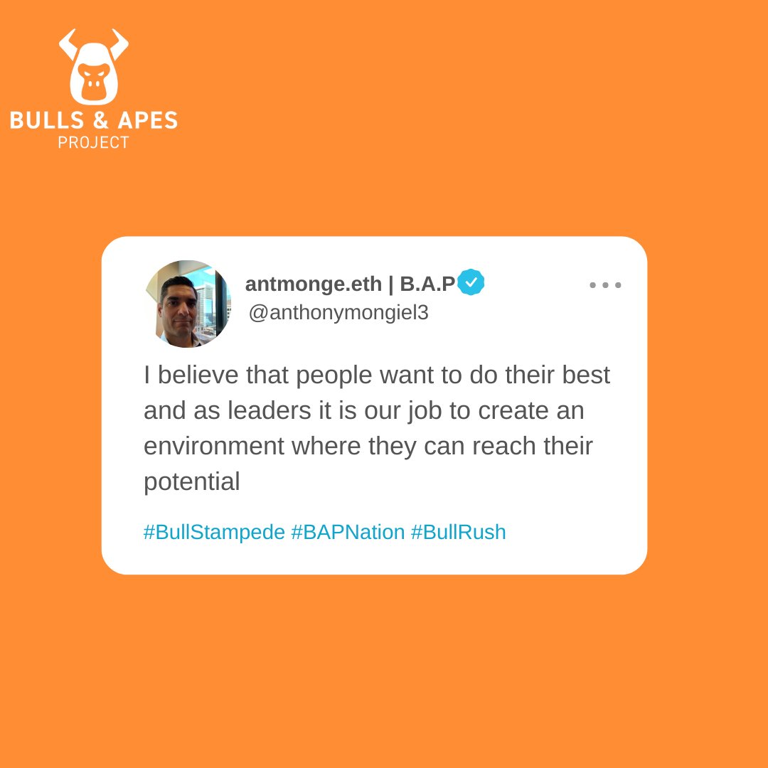 BullsApesProj's tweet photo. “I believe that people want to do their best and as leaders it is our job to create an environment where they can reach their potential.”
@anthonymongiel3 | CEO @BullsApesProj
Crypto Business Conference 2022 #Cbiz22 https://t.co/aoCPhiW6iI