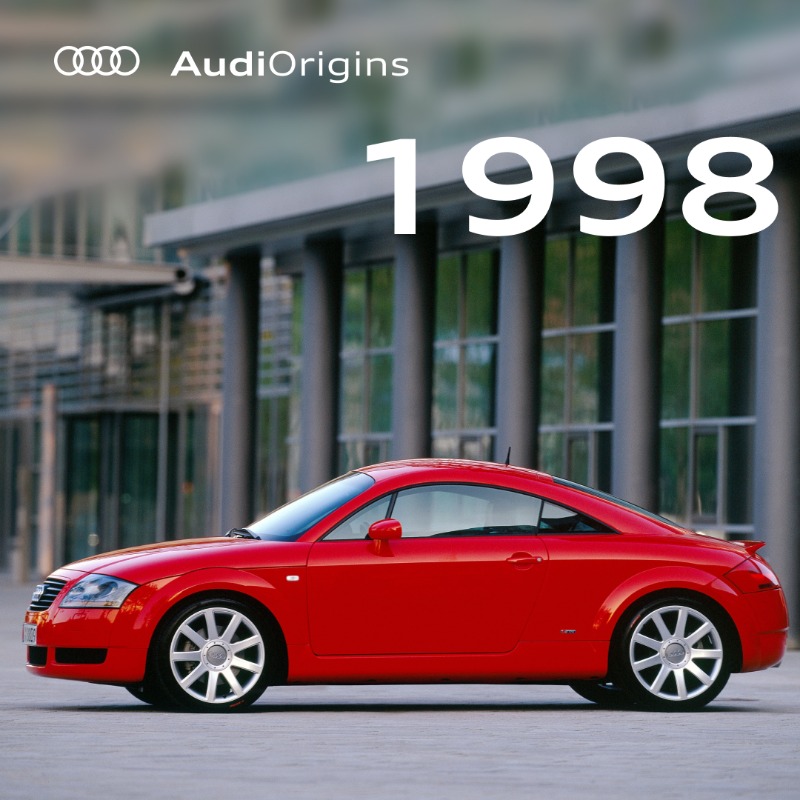 AudiOfficial's tweet photo. #AudiOrigins. It all started 1995 with a concept car at the IAA: Three generations of sportiness in an iconic package. It’s the #Audi TT Coupé which stands for bold design since almost 25 years and this year it’s time to celebrate the new Audi TT RS Coupé iconic edition.