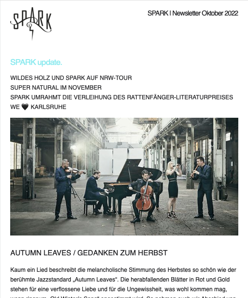 Spark_off's tweet photo. SPARK / Newsletter Oktober 2022 https://t.co/eQFQZOd2jj https://t.co/NjCiCDZc56