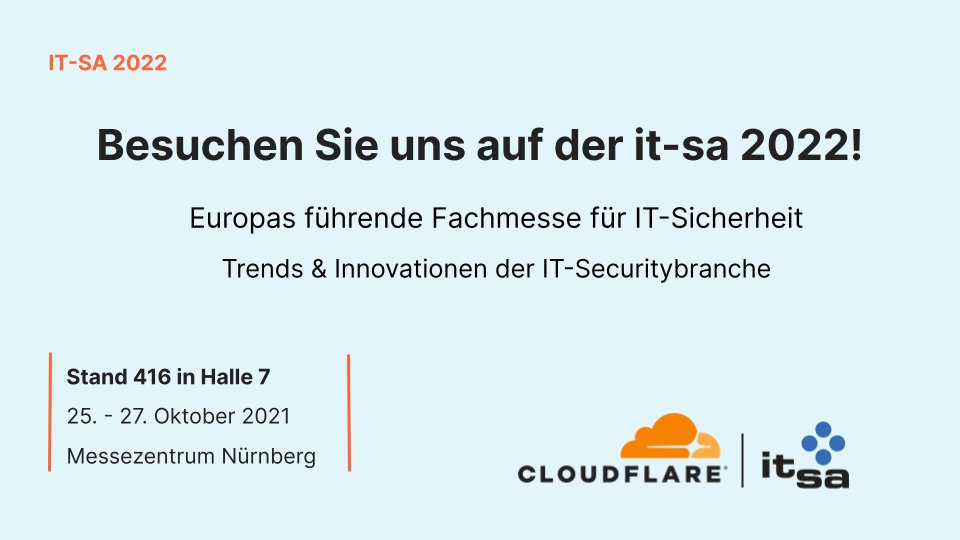 Unsere Cloudflare Experten erwarten Sie an Stand Nr. 416 in Halle 7. Kommen Sie vorbei! cfl.re/3fYsdbn