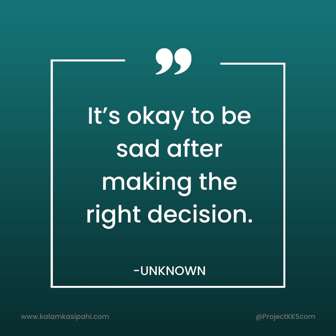 projectkkscom's tweet photo. It's normal to feel bad after making a tough decision. But you don't need to - it may be the best thing you can do for your future.
#decisión #toughdecisions #sad #stopbeingsad #future #futuregoals https://t.co/9uBgnFodvM
