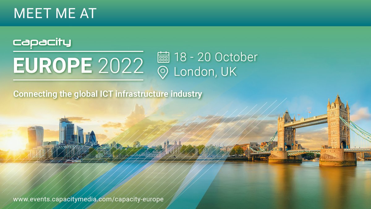 Only five days until #CapacityEurope2022! The Eurofiber team is looking forward to meeting you there. Please do not hesitate to reach out on the event platform. #digitalinfrastructure #fiberoptics #darkfiber #datacenters #carriers #hyperscalers #Europe #sustainableinfrastructure