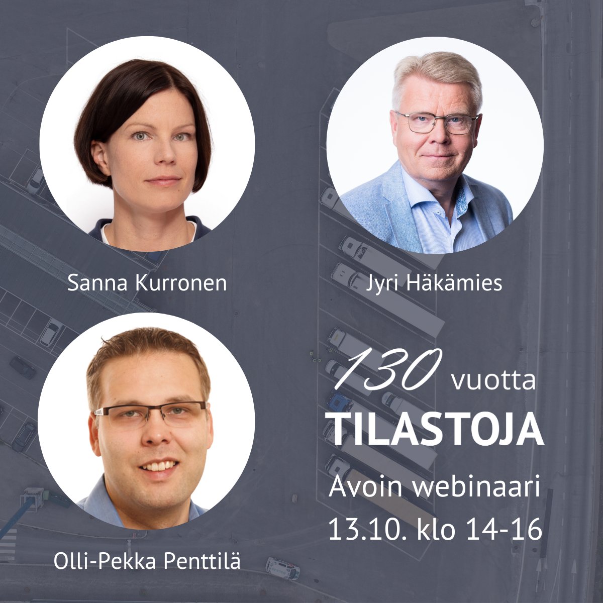 Tänään 13.10. luvassa mielenkiintoisia puheenvuoroja <a href="/KurronenS/">Sanna Kurronen</a> <a href="/jyrihakamies/">Jyri Häkämies</a> &amp; <a href="/Penttila_Olli/">Olli-Pekka Penttilä</a> 130 vuotta tilastoja -juhlaseminaarissa klo 14. 

Mukaan tapahtumaan pääset täältä: 
events.icareus.com/web/sisters/pl…

Tervetuloa!

Osallistu keskusteluun 👉 #TullinTilastot 

#tilastot #talous