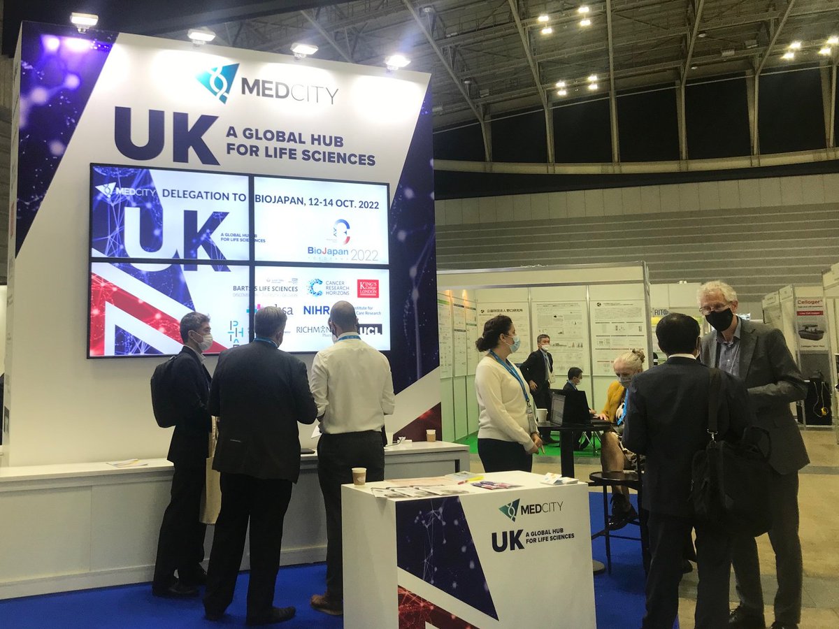 🇯🇵🇬🇧Day 2 of #Biojapan2022 is underway at the UK Delegation stand, with @ls_barts, @CR_horizons, @KingsCollegeLon, @NIHR_Industry, @The_NHSA, @PHTA_Ltd, @RichmondPharma, @UCL_Business, @UCLTRO