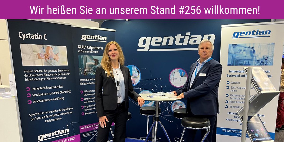 #DiagnosticEfficiency👩🏼‍🔬 Diana and Markus will be at stand 256 at the Deutscher Kongress für Laboratoriumsmedizin in Mannheim #DGKL today and tomorrow to discuss #cystatinC and #businessopportunities #clinicalchemistry #diagnostic #lablife