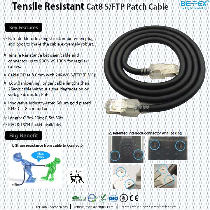 FondAV_Cable's tweet photo. Tensile resistance Cat.8 patch cable is featured with 200N pulling strength for connector. The innovative design between RJ45 connector and boot makes the cable extremely robust.
#Cat8 #network #networking #networkcable #cablingsolution #datacenter #structurecabling https://t.co/B2DWQJnWWc