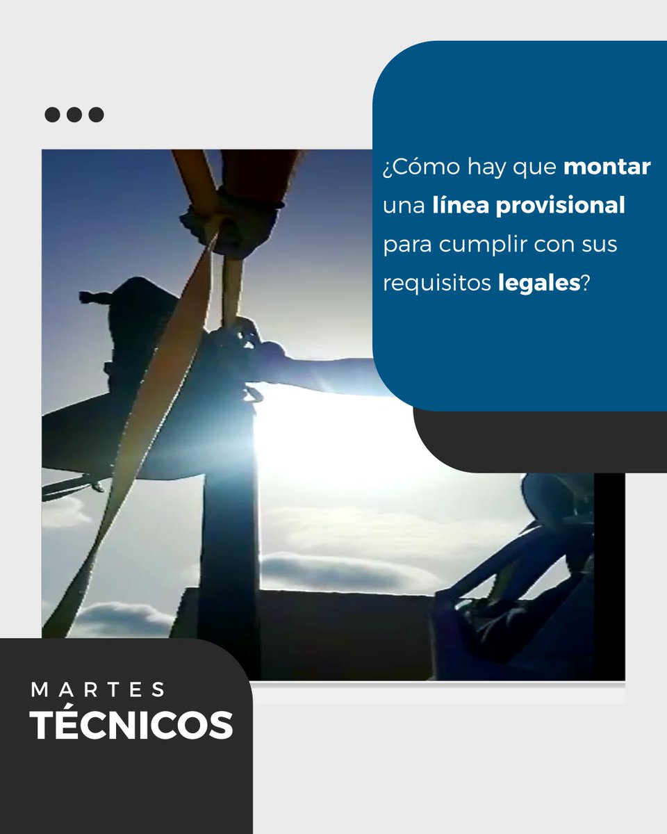 adl_seguridad's tweet photo. Solucion #MartesTecnicos
¿cómo hay que montar una línea provisional para cumplir con sus requisitos legales?
Las líneas de vida provisionales se encuentran en la #EN795:2012 CLASE B……..
#LineaDeVida #PRL #LineaProvisional #Mantenimiento #ManualFabricante
https://t.co/juru9BWAyq https://t.co/QnZPlUcAp6