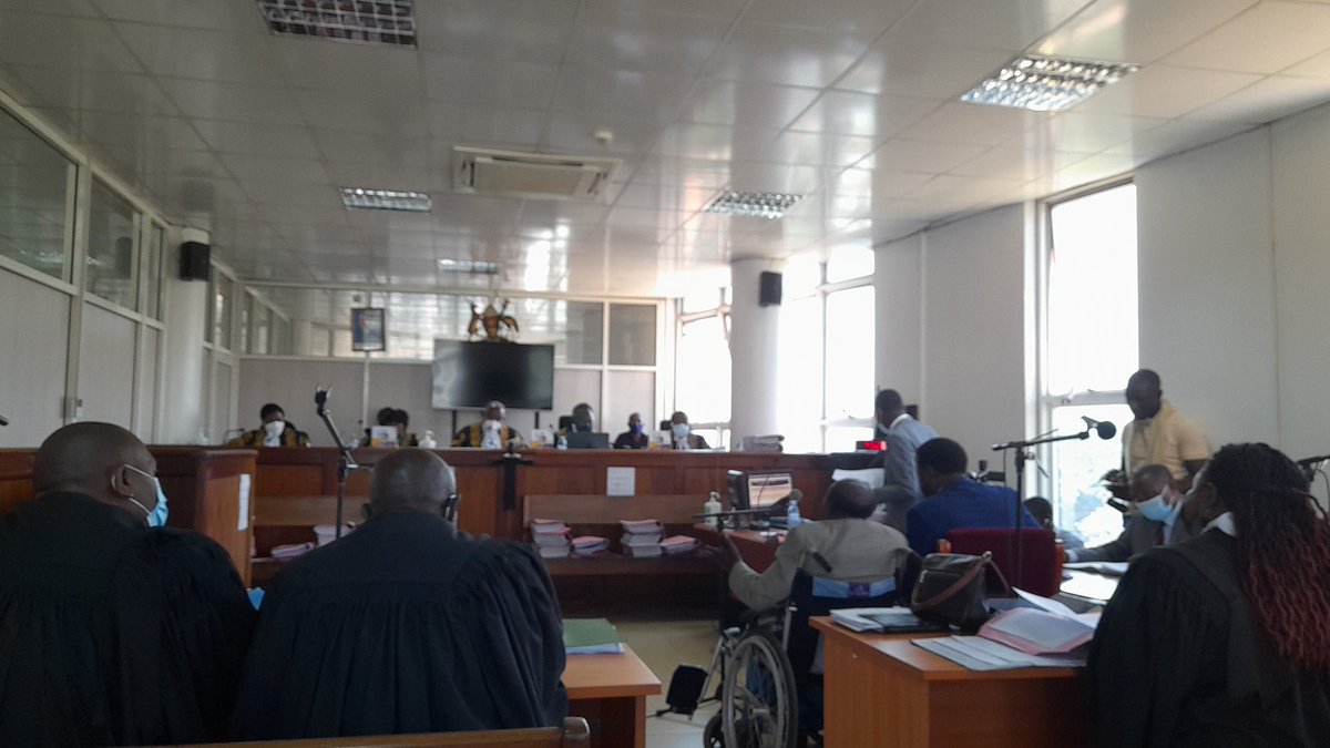 ISERUganda's tweet photo. At the Court, the Constitutional petition No. 007 of 2019 (#LubowaHospital) has commenced. The petitioners and the respondents affirm their submissions filed before the bench of 5 justices.
#PPPsinHealth
#ReclaimPublicServices https://t.co/dVwNK4Pldw