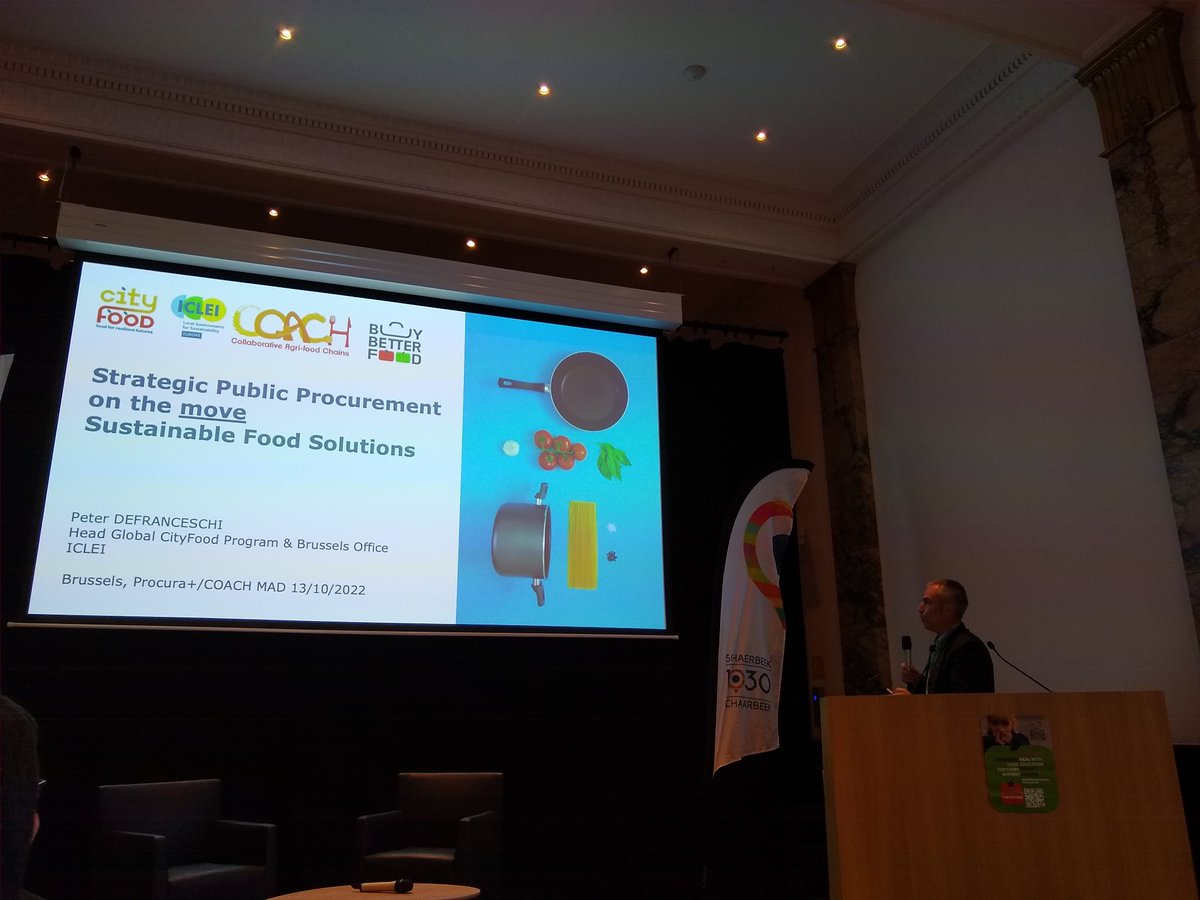LukeOwen86's tweet photo. Peter Defranceschi of @ICLEI_Europe @COACH_EUProject opening day 2 of #ProcuraPlus.
Great to learn more about @SF4C_Project and healthy school meals & to be reminded that linking sustainable food procurement strategies with territorial food systems IS possible and within reach! https://t.co/arbcHiOpKM