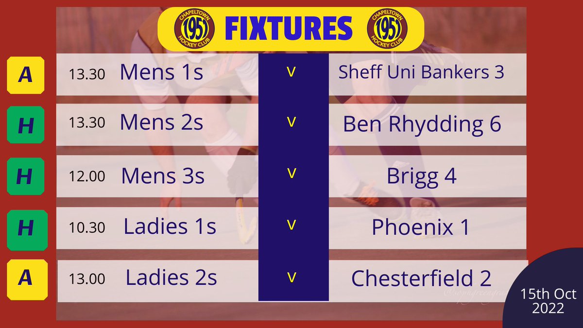 All our teams are in action this week good luck everyone 🏑🏑🏑 All home games are at Westfield
#chapeltownhockeyclub #hockeyfamily #MakingMemories