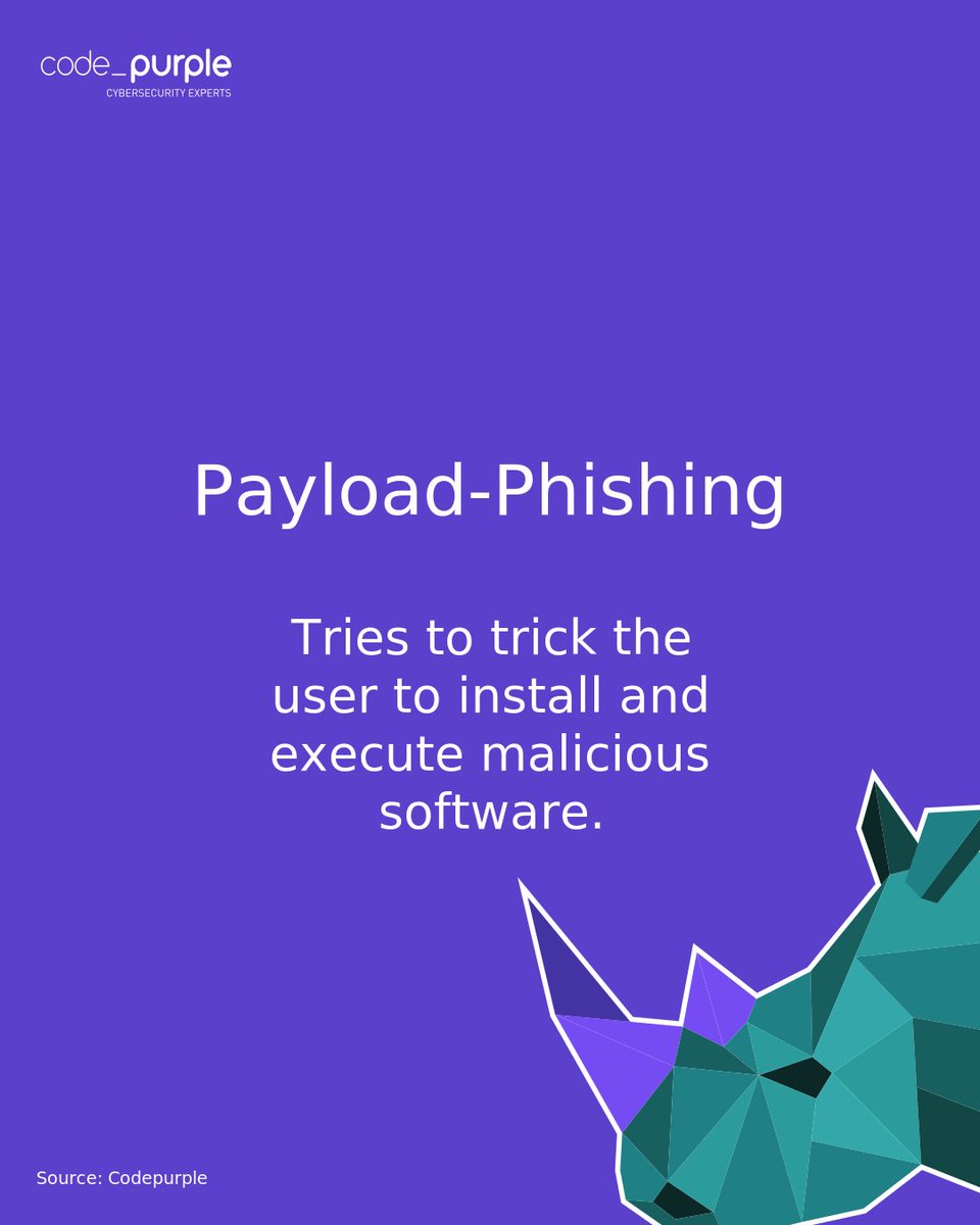 codepurple_ch's tweet photo. Payload-Phishing:
Tries to trick the user to install and execute malicious software.
#phishing
#payloadphishing
#ransomware
#systemaccess
#cybersecurity
#infosec
#ethicalhacking
#swissmade
#pentesting
#hacking https://t.co/setJJQ3FS8