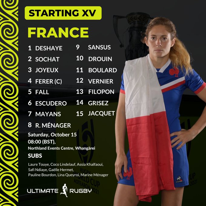 France: 1. Annaëlle Deshaye,2. Agathe Sochat,3. Clara Joyeux,4. Céline Ferer (captain),5. Madoussou Fall,6. Charlotte Escudero,7. Marjorie Mayans,8. Romane Ménager,9. Laure Sansus,10. Caroline Drouin,11. Emilie Boulard,12. Gabrielle Vernier,13. Maëlle Filopon,14. Joanna Grisez,15. Chloé Jacquet     Replacements: 16. Laure Touye,17. Coco Lindelauf,18. Assia Khalfaoui,19. Safi Ndiaye,20. Gaëlle Hermet,21. Pauline Bourdon,22. Lina Queyroi,23. Marine Ménager,