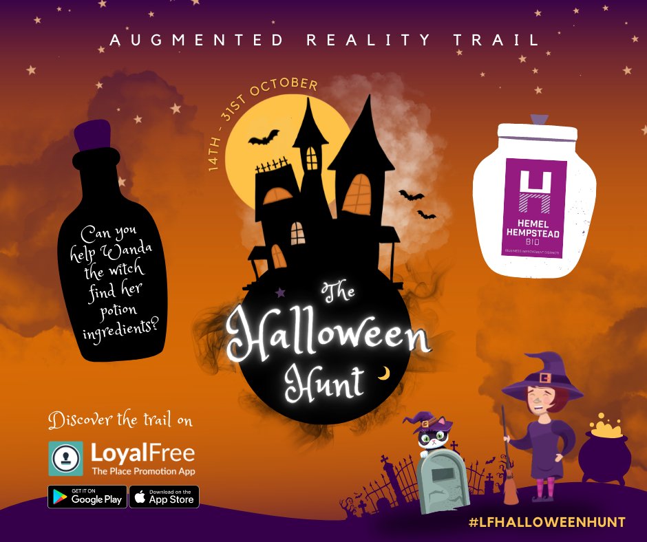 Tomorrow our amazing Halloween trail hunt begins. Download the <a href="/loyalfreeapp/">LoyalFree</a>, take part and help Wanda find her potion ingredients + have a chance to win spooky fun prizes! <a href="/DacorumBC/">Dacorum Council</a>