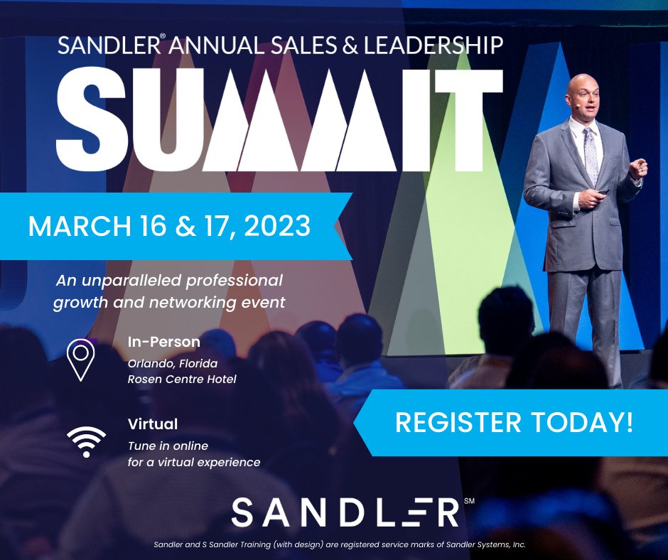 "You have the right to your dreams, desires, and expectations."

Glenn Mattson introduced us to “Your Bill of Rights!” at the 2022 Sandler Summit

If you would like to experience incredible sessions like this live, register for the 2023 Sandler Summit: 
hubs.la/Q01pk4jf0
