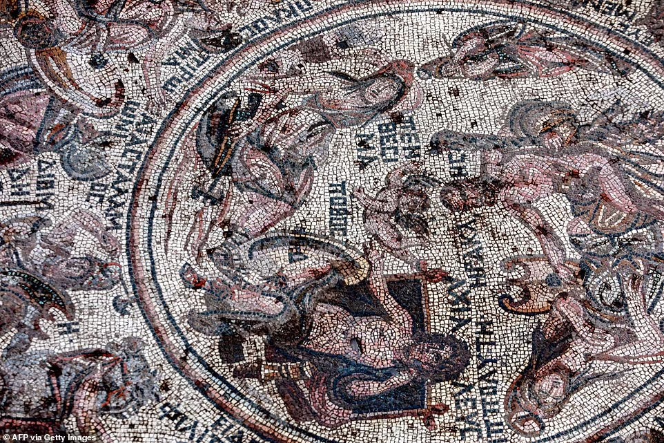 The mosaic is adorned with portraits of ancient Greek heroes who took part in the Trojan War in the 12th or 13th century BC + Among the scenes the mosaic shows is a rare portrayal of ancient Amazons, who fought alongside the people of Troy