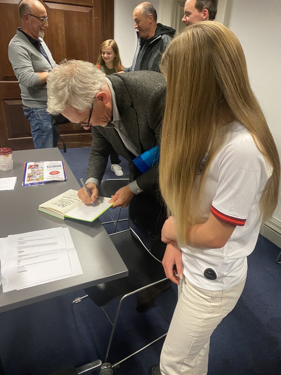 HeidelKarl's tweet photo. There comes a time in life when you only get invited to events because the organisers want to meet your daughter @imogen_ph rather than you😊 Very proud that @GaryLineker was one such invite. Gary was so gracious to her &amp; all the other children in the audience for his book launch https://t.co/K8yW0bhNlV