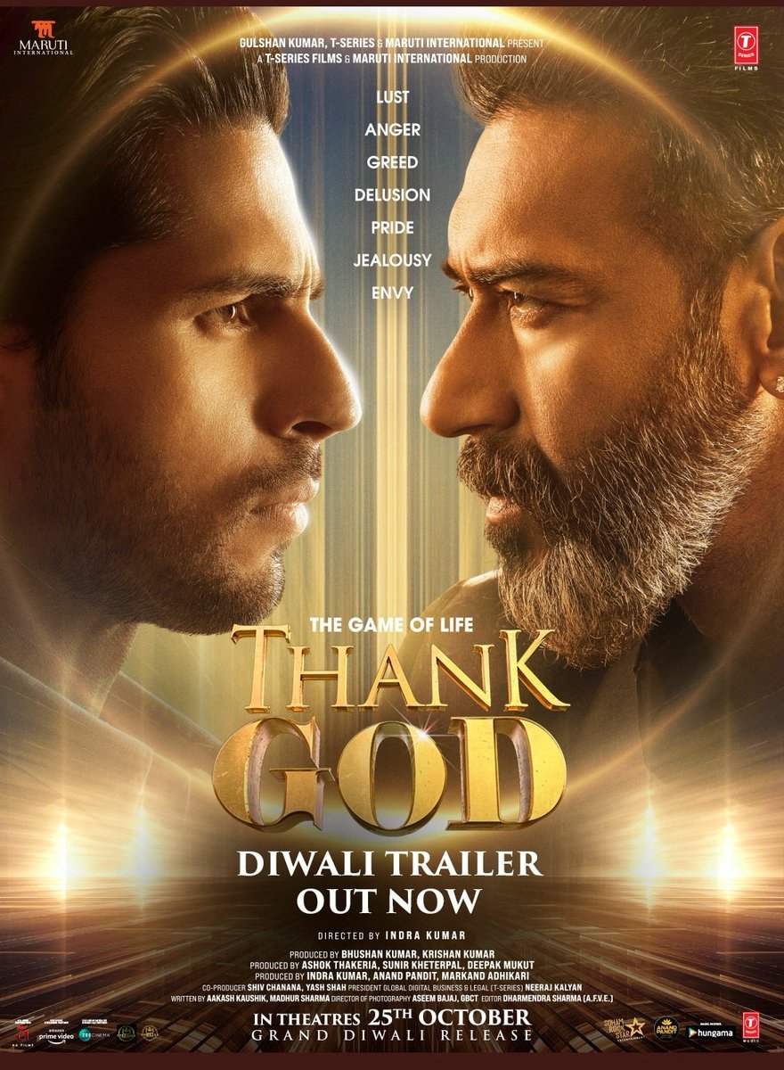 AjayDevgnFFilms (@ajaydevgnfilms) on Twitter photo To make this Diwali even more extravagant, the game of life is bringing the gift of KARMA for you! 💯🎲
🔗- bit.ly/ThankGod-Diwal…
#ThankGodDiwaliTrailer out now. #ThankGod in cinemas on 25th October.
<a href="/ajaydevgn/">Ajay Devgn</a> <a href="/SidMalhotra/">Sidharth Malhotra</a> <a href="/Rakulpreet/">Rakul Singh</a> <a href="/Indra_kumar_9/">Indra Kumar</a> #BhushanKumar To make this Diwali even more extravagant, the game of life is bringing the gift of KARMA for you! 💯🎲
🔗- bit.ly/ThankGod-Diwal…
#ThankGodDiwaliTrailer out now. #ThankGod in cinemas on 25th October.
<a href="/ajaydevgn/">Ajay Devgn</a> <a href="/SidMalhotra/">Sidharth Malhotra</a> <a href="/Rakulpreet/">Rakul Singh</a> <a href="/Indra_kumar_9/">Indra Kumar</a> #BhushanKumar