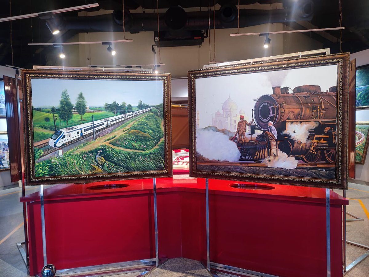 jdfmartFoun's tweet photo. Paintings on railway themes, exhibit held soon collaboration of @RailwayMuseum and @jdfmarFoun at @RailwayMuseum    #CC @DRMBRCWR @drm_dli @GMNWRailway @RailMinIndia @RailwayNorthern @drmmumbaicr @drmmalda @DrmChennai https://t.co/xae94uxC5U