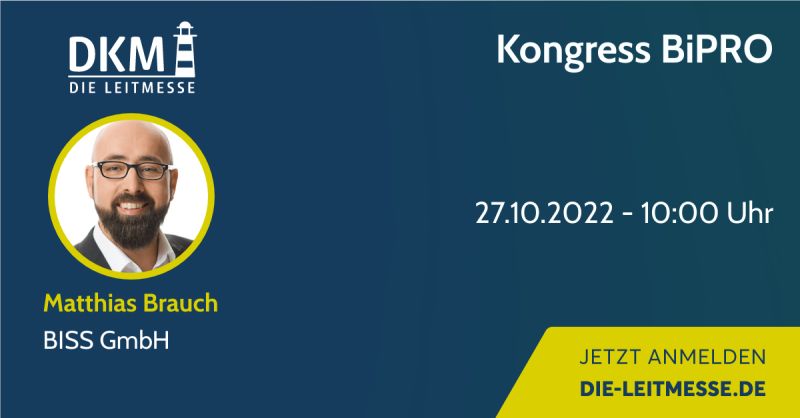 BISSGmbH's tweet photo. In genau 14 Tagen beginnt der BiPRO-Kongress auf der DKM mit einem Vortrag unseres Geschäftsführers Matthias Brauch zum Thema „BiPRO: Vertriebsvorsprung durch Monitoring und Reporting“. Das vollständige Programm finden Sie hier: https://t.co/DqZJ8mk9ps #BiPRO #DKM #BISS https://t.co/dAenMZdxrl