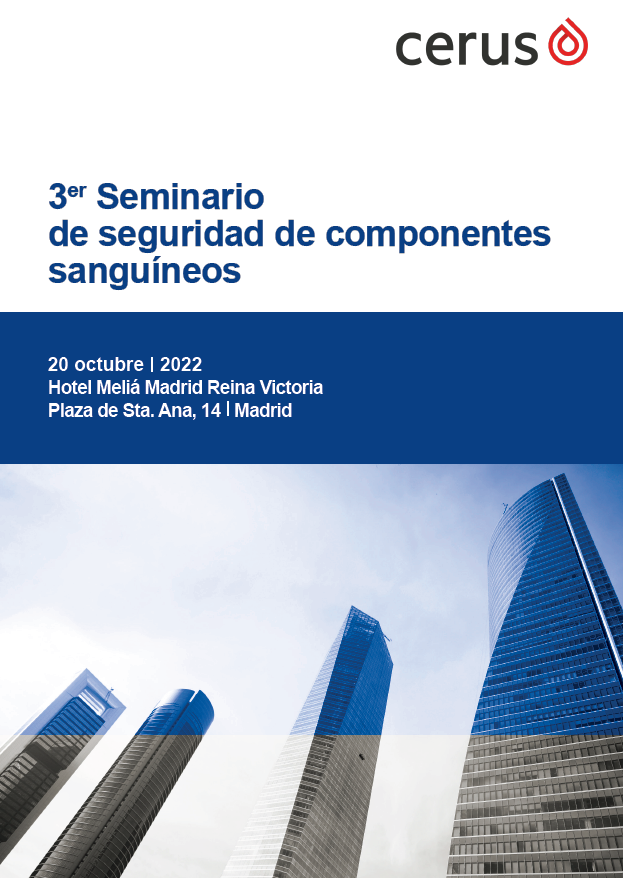 SETS_es's tweet photo. Os invitamos al 3er Seminario Español de seguridad de componentes sanguíneos que organiza Cerus Corporation en Madrid el 20 de octubre para hablar de #medicina #transfusional. ✍️ Regístrate aquí https://t.co/GmSP75Y1C6 https://t.co/8XvoaVQhhI