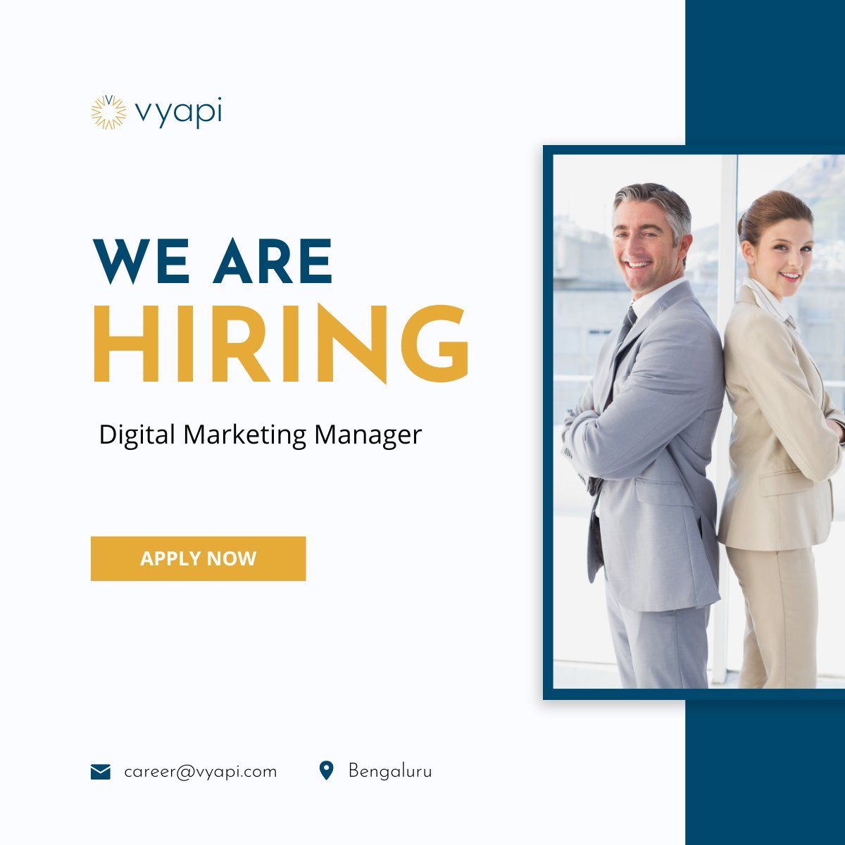 vyapi4contracts's tweet photo. We are looking for a Digital Marketing Manager to develop, implement, track and optimize our digital marketing campaigns across all digital channels. For further information, visit our LinkedIn page - https://t.co/PYY7jBKu9C
#Vyapi #alsp #legalops #nowhiring #hiring https://t.co/OIo0DdDT4G